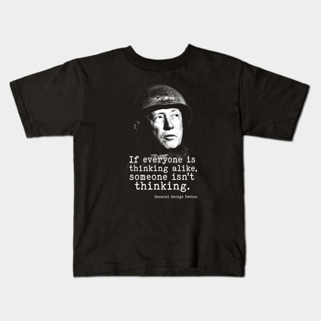 General George Patton | WW2 Quote Kids T-Shirt by Distant War